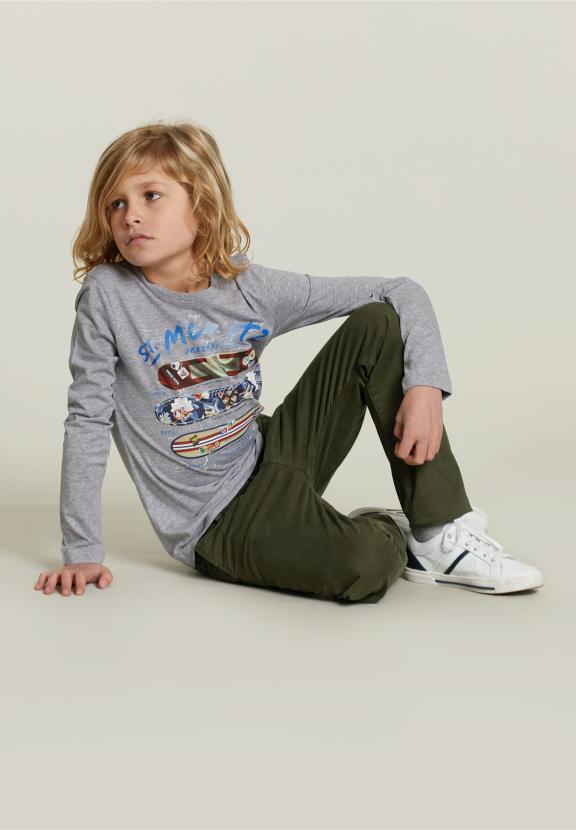 Cotton Fantasy T-Shirt Pinguin Mix - Gris