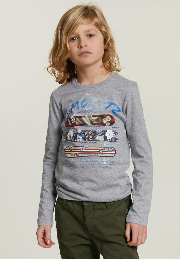 Cotton Fantasy T-Shirt Pinguin Mix - Gris