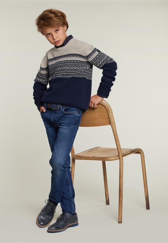 Custom Fit Cotton Shirt Navy - Blauw