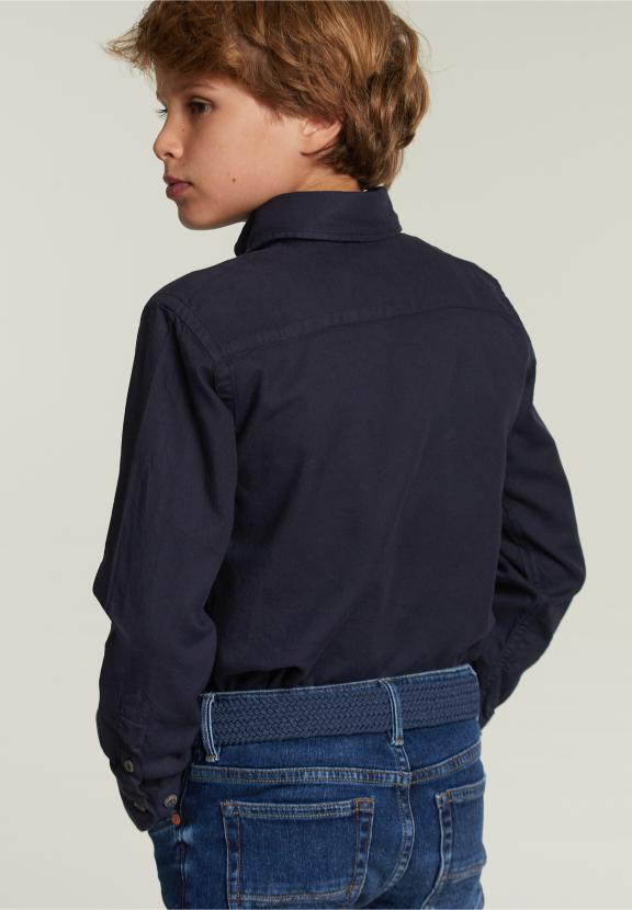 Chemise en Coton Sur Mesure Bleu Marine - Bleu - W