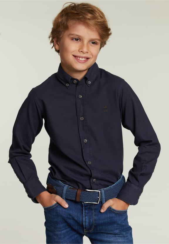 Chemise en Coton Sur Mesure Bleu Marine - Bleu - W