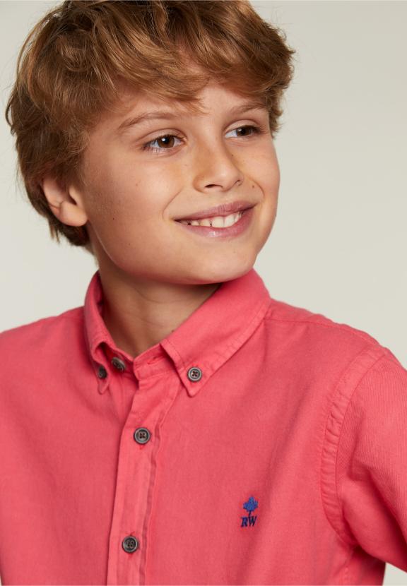 Custom Fit Cotton Shirt Rose - Roze