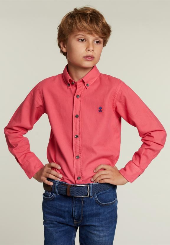 Custom Fit Cotton Shirt Rose - Roze