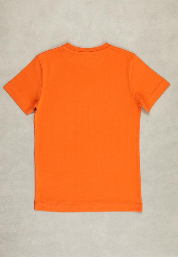 Normal Fit Basic T-Shirt In Sunrise - Oranje