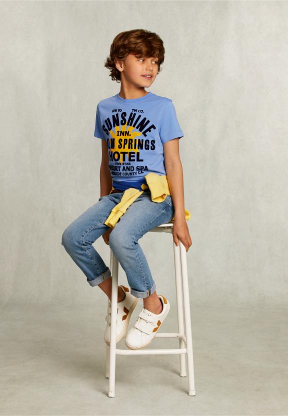 Normal Fit Basic T-Shirt Nile - Blauw
