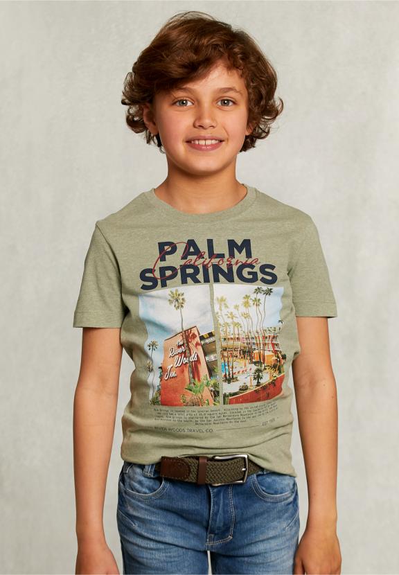 Normal Fit Basic T-Shirt Mix Herb - Khaki