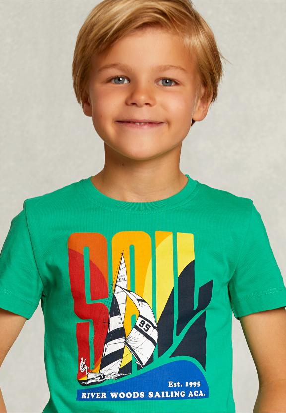 Normal Fit Basic T-Shirt In Papaya - Groen