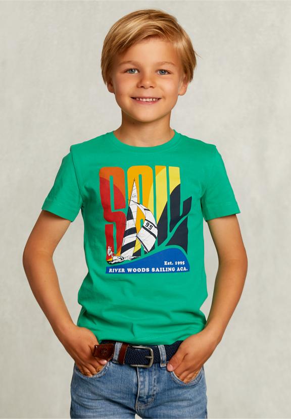 Normal Fit Basic T-Shirt In Papaya - Groen