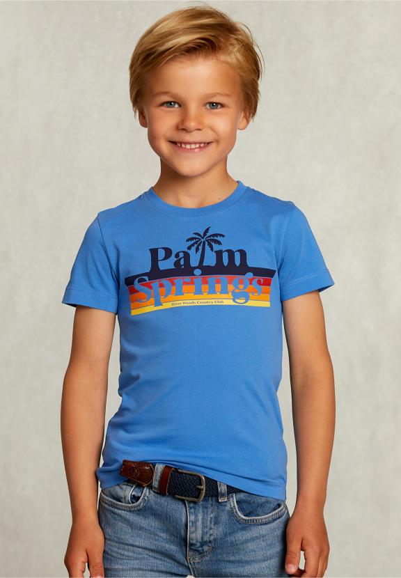 Normal Fit Basic T-Shirt In Ocean - Bleu