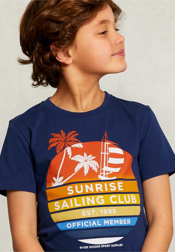 Normal Fit Basic T-Shirt Oxford Blue - Blauw