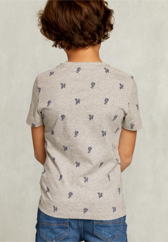 Custom Fit T-Shirt With Pocket Oyster Mix - Grijs