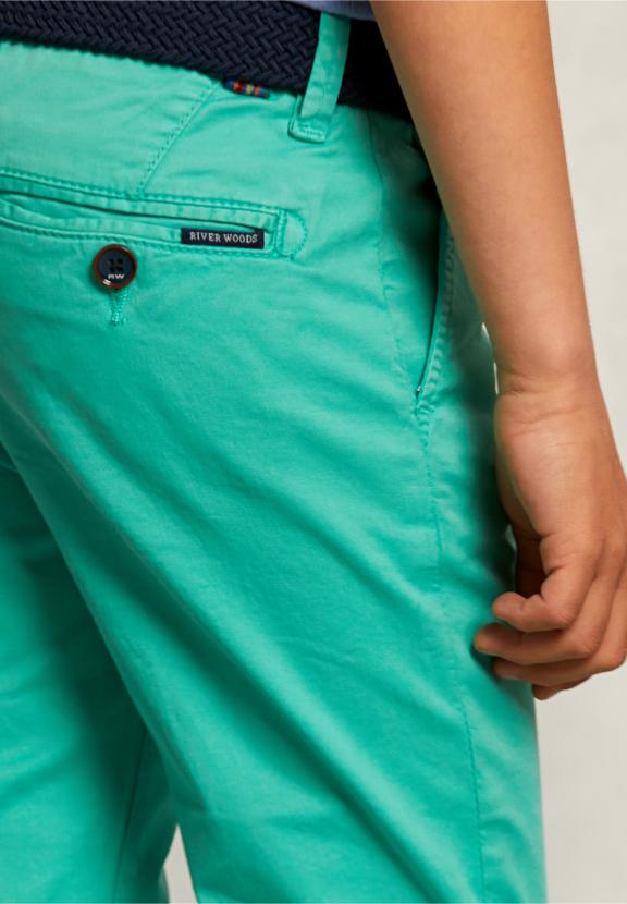 Slim Fit Basic Chino Pants Moscow Mule - Groen