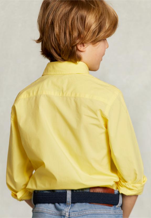 Custom Fit Poplin Shirt Banana - Geel