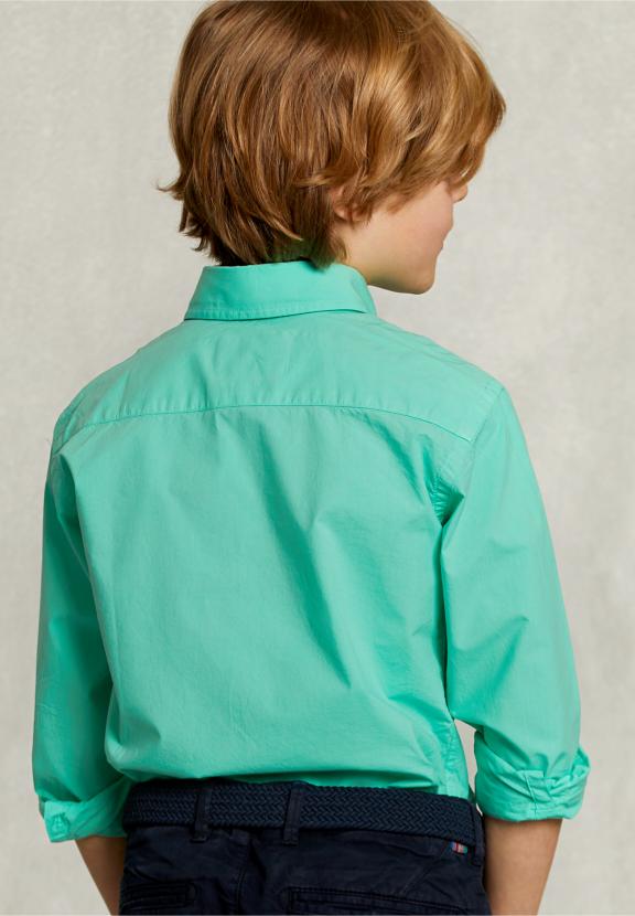 Custom Fit Poplin Shirt Ginfizz - Groen