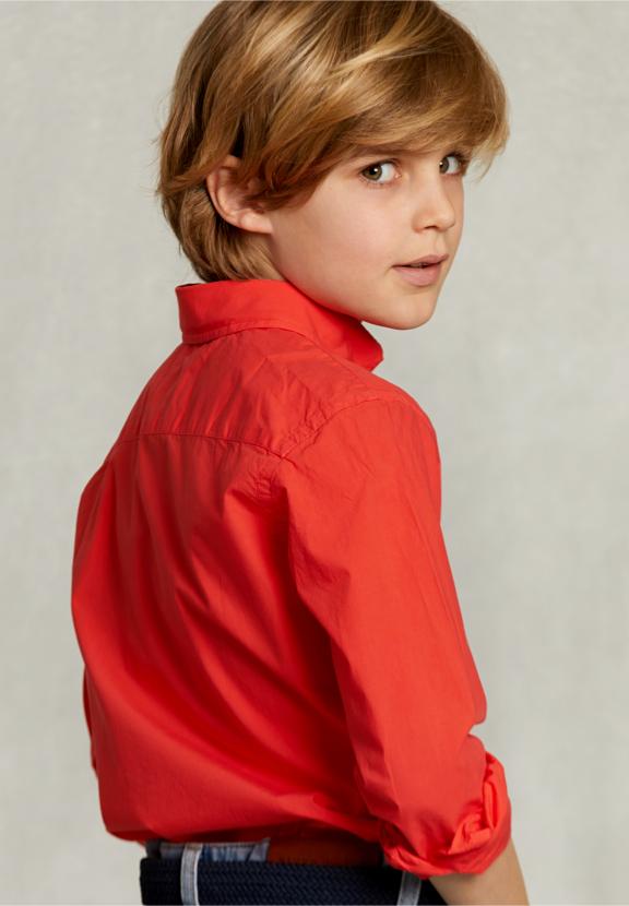 Custom Fit Poplin Shirt Pomegranate - Roze