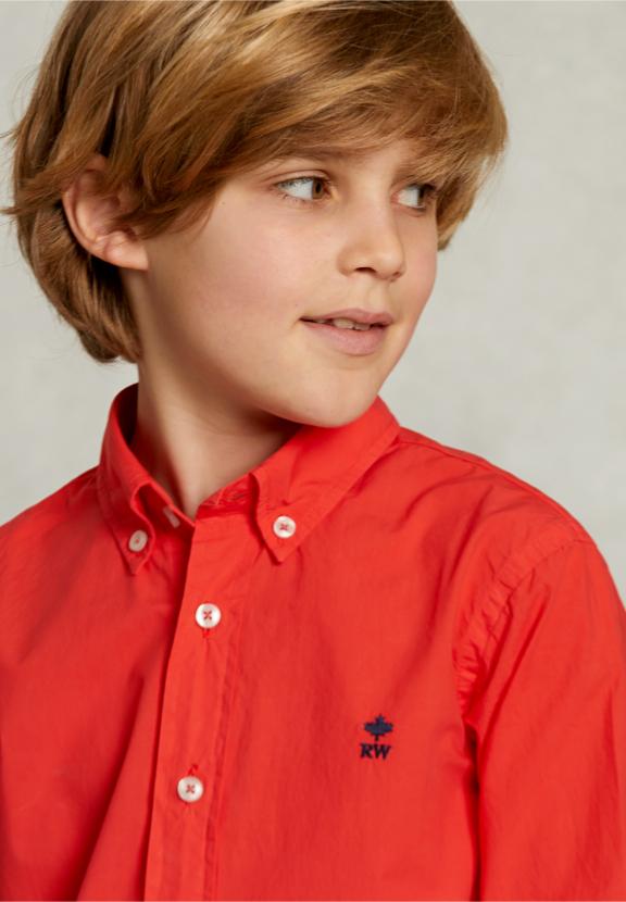 Custom Fit Poplin Shirt Pomegranate - Roze