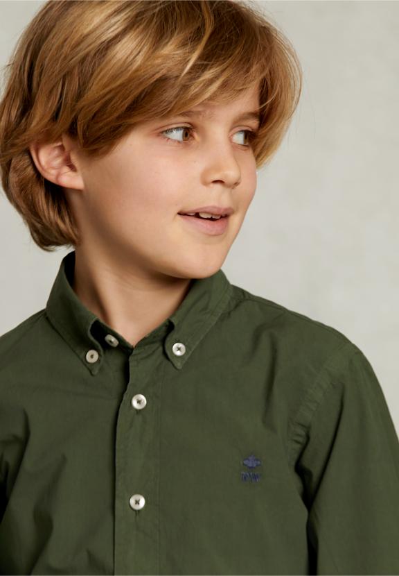 Custom Fit Poplin Shirt Tea - Khaki