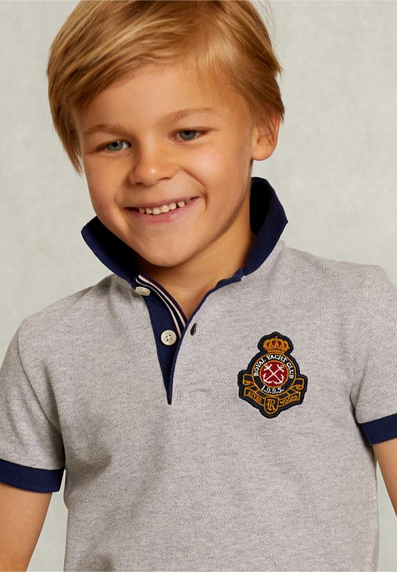 Custom Fit Polo In Dark Oyster Mix - Grijs