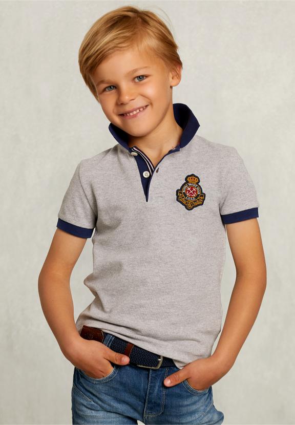 Custom Fit Polo In Dark Oyster Mix - Grijs