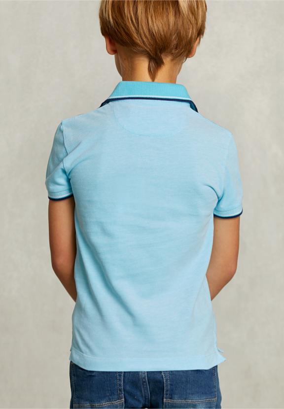 Custom Fit Cotton Polo Bora Bora - Blauw