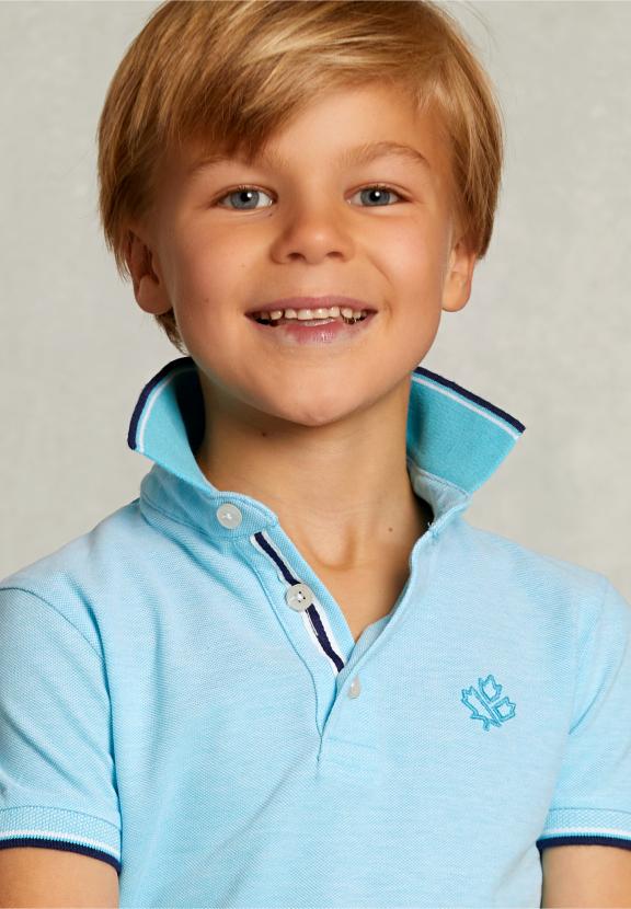 Custom Fit Cotton Polo Bora Bora - Blauw