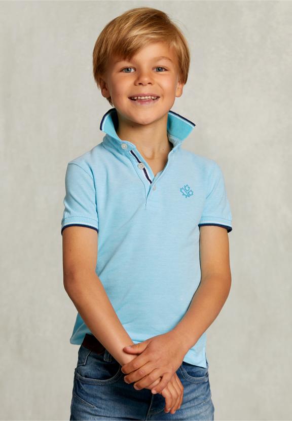 Custom Fit Cotton Polo Bora Bora - Blauw
