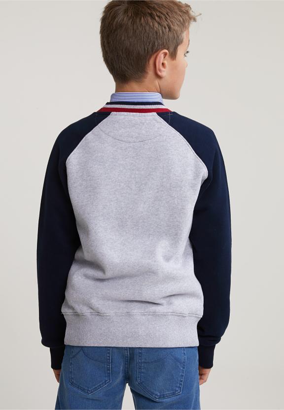 Fantasy Crew Neck Sweater Lt Heather Mix/Navy - Grijs