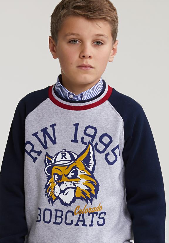 Fantasy Crew Neck Sweater Lt Heather Mix/Navy - Grijs