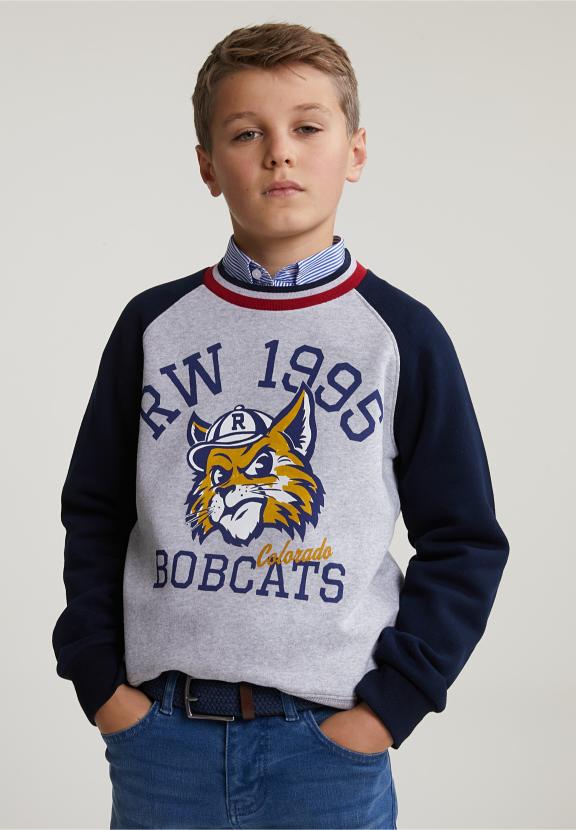 Fantasy Crew Neck Sweater Lt Heather Mix/Navy - Grijs