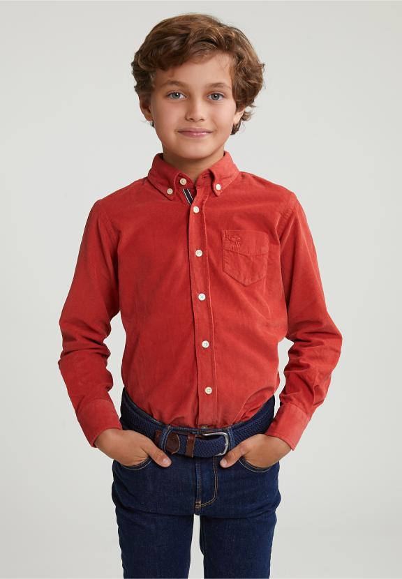 Custom Fit Corduroy Shirt Blush - Meervoudig