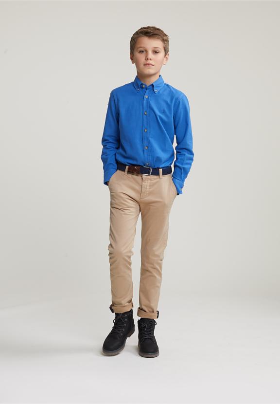 Custom Fit Cotton Shirt Crown Blue - Bleu