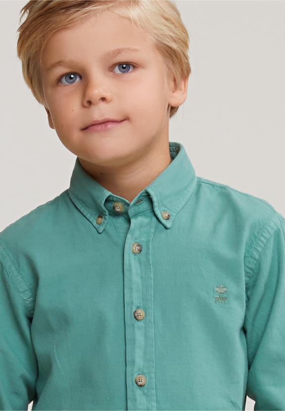 Custom Fit Cotton Shirt Newland - Groen