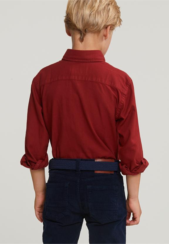 Custom Fit Cotton Shirt Red Maple - Rood