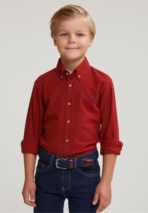 Custom Fit Cotton Shirt Sunset - Oranje