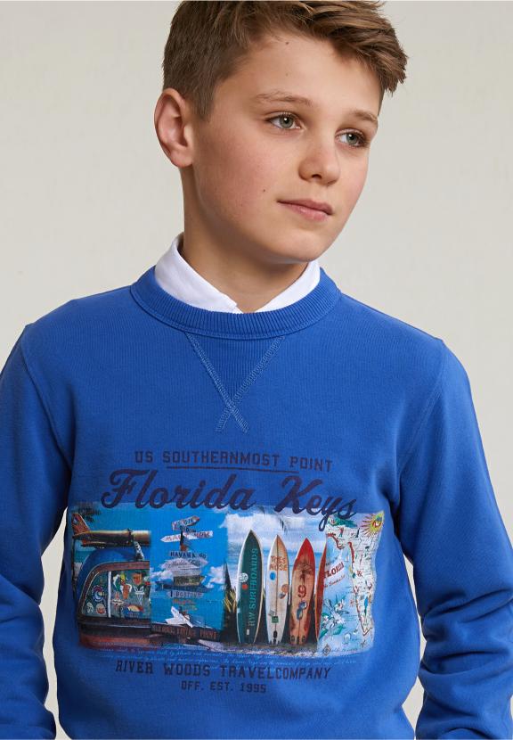 Fantasy Crew Neck Sweater Blueberry - Blauw