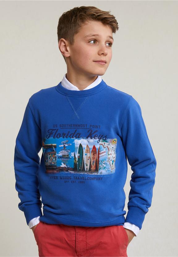 Fantasy Crew Neck Sweater Blueberry - Blauw