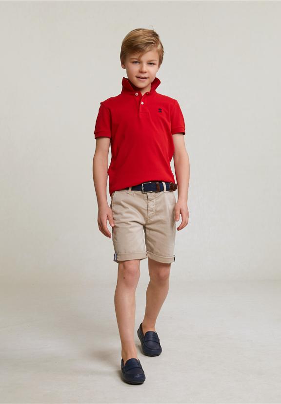 Custom Fit Cotton Basic Stretch Polo Harvard Red - Rood