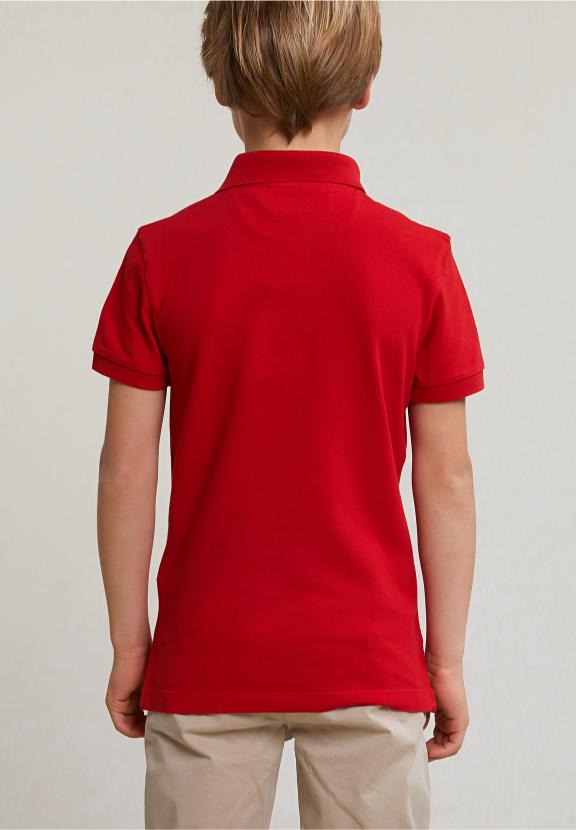 Custom Fit Cotton Basic Stretch Polo Harvard Red - Rood