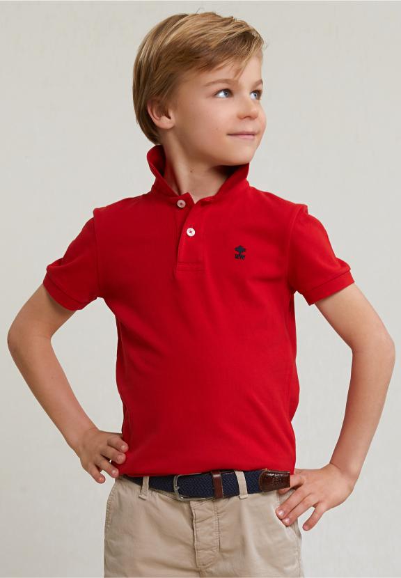 Custom Fit Cotton Basic Stretch Polo Harvard Red - Rood