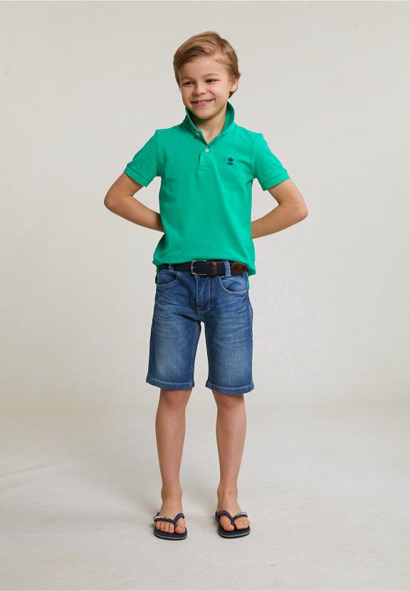 Custom Fit Cotton Basic Stretch Polo Jungle Green - Groen