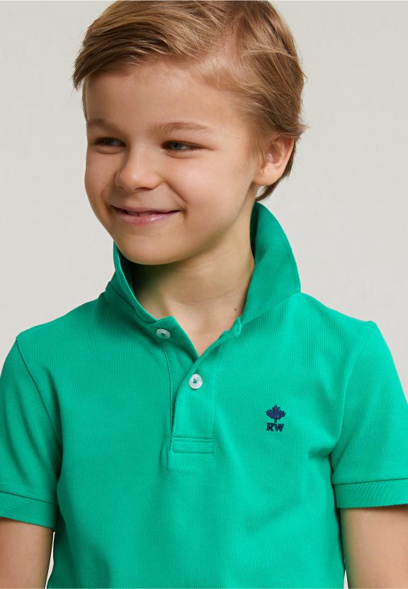 Custom Fit Cotton Basic Stretch Polo Jungle Green - Groen