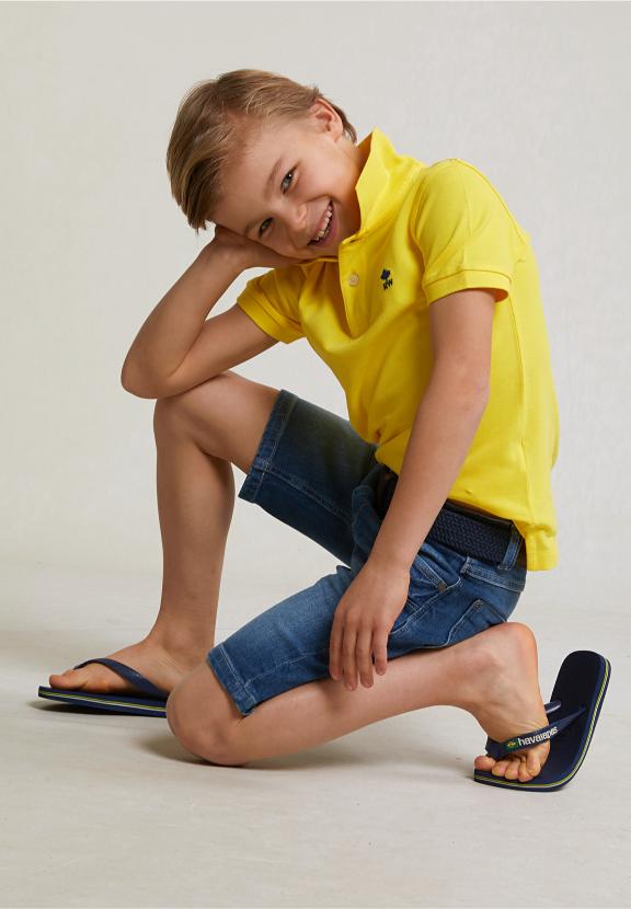 Custom Fit Cotton Basic Stretch Polo Lemonade - Geel