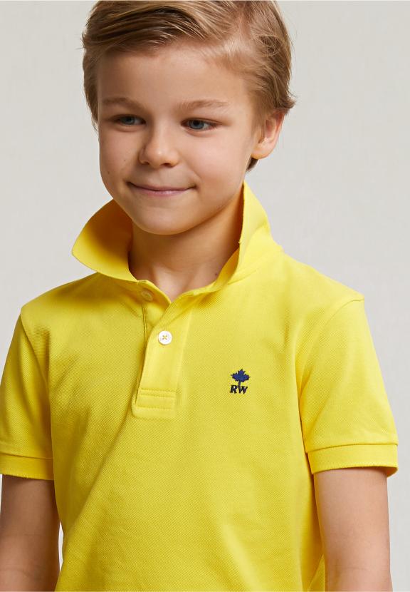 Custom Fit Cotton Basic Stretch Polo Lemonade - Geel