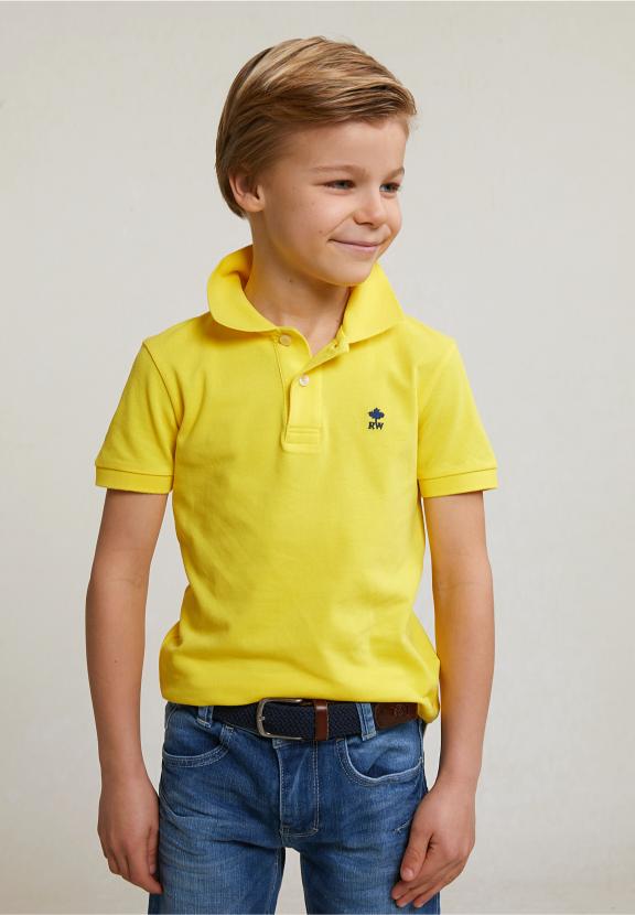Custom Fit Cotton Basic Stretch Polo Lemonade - Geel