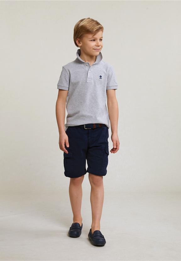 Custom Fit Cotton Basic Stretch Polo Oyster Mix - Grijs