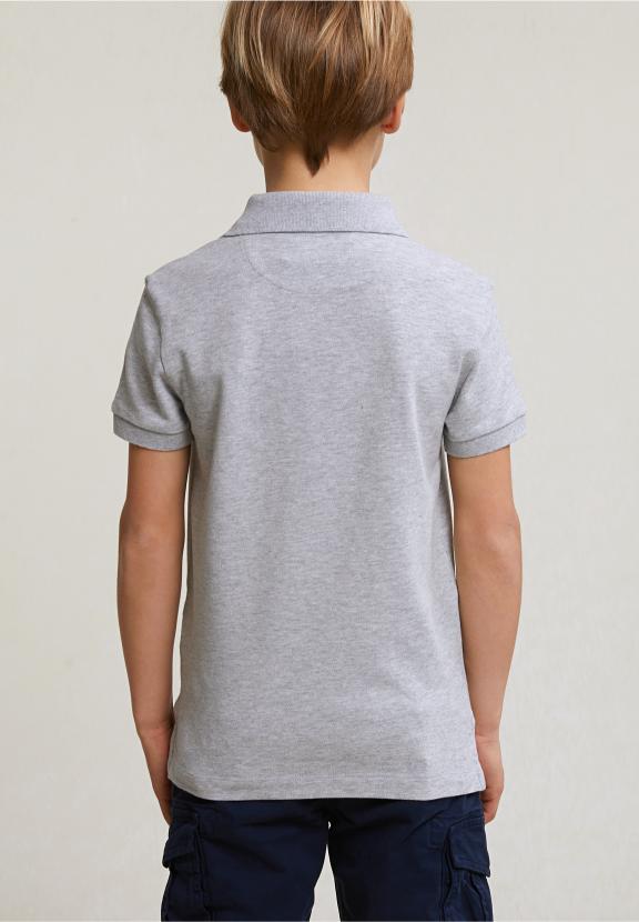 Custom Fit Cotton Basic Stretch Polo Oyster Mix - Grijs