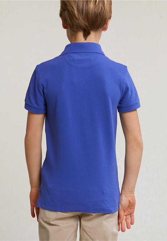 Custom Fit Cotton Basic Stretch Polo Reef Blue - Blauw