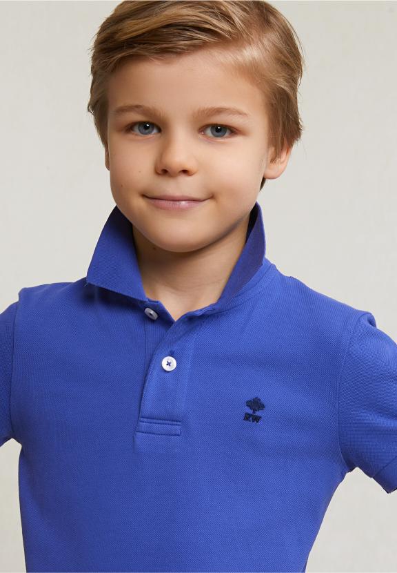 Custom Fit Cotton Basic Stretch Polo Reef Blue - Blauw