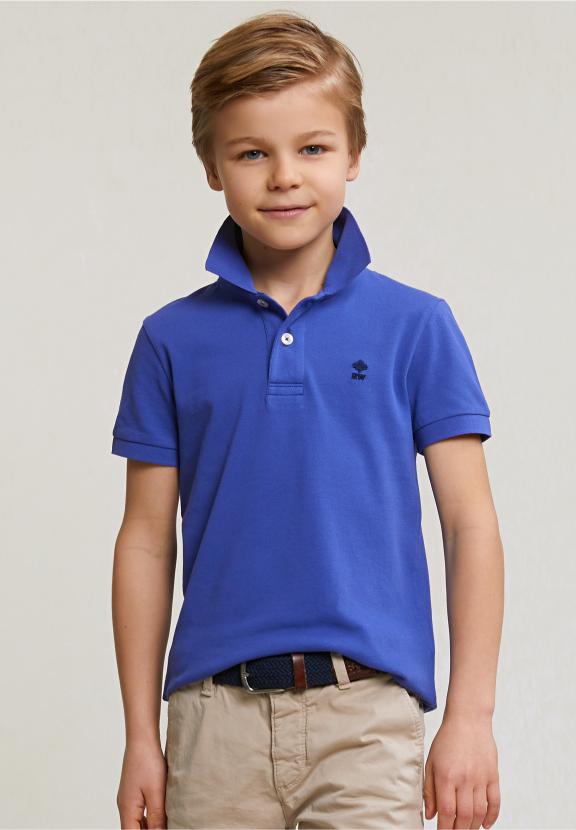Custom Fit Cotton Basic Stretch Polo Reef Blue - Blauw