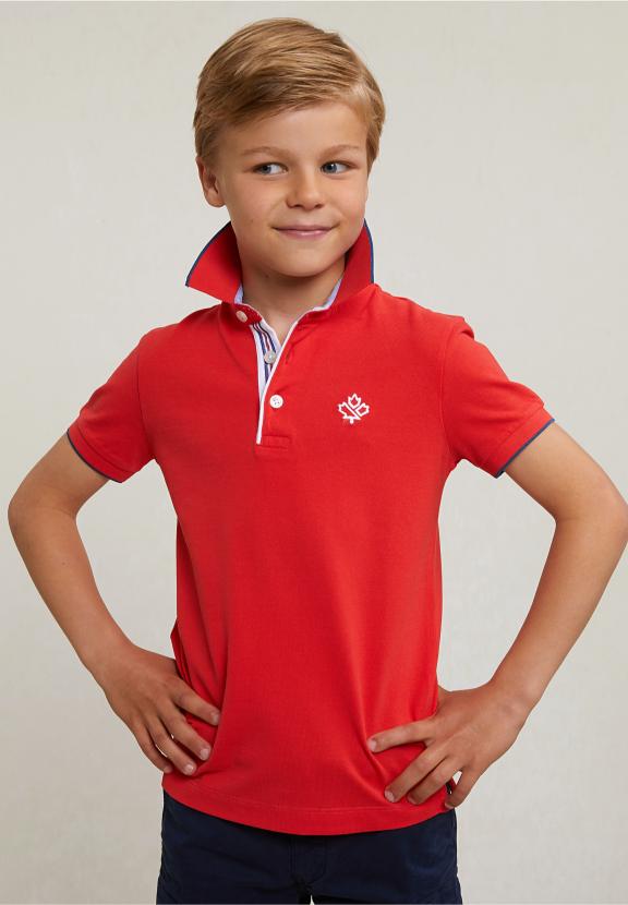 Custom Fit Fancy Polo Short Sleeves Stanford Red - Rood